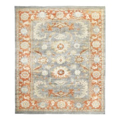Alfombras Persas Sultanabad Rugs - Lana Azul Marfil Naranja Diseño - 88919