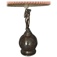 Vintage Art Deco Style Bronze Table Lamp by AE Bronze