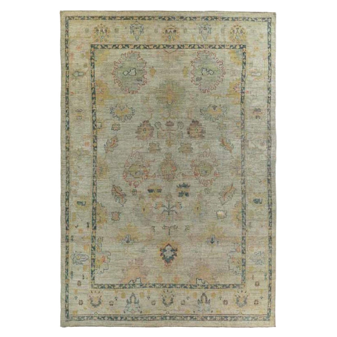 Persian Rose Kollektion Over Size Teppich - Wolle Elfenbein Gelb - 89107