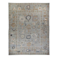 Alfombra Persa Oushak - Lana Gris Diseño Marfil - 89021