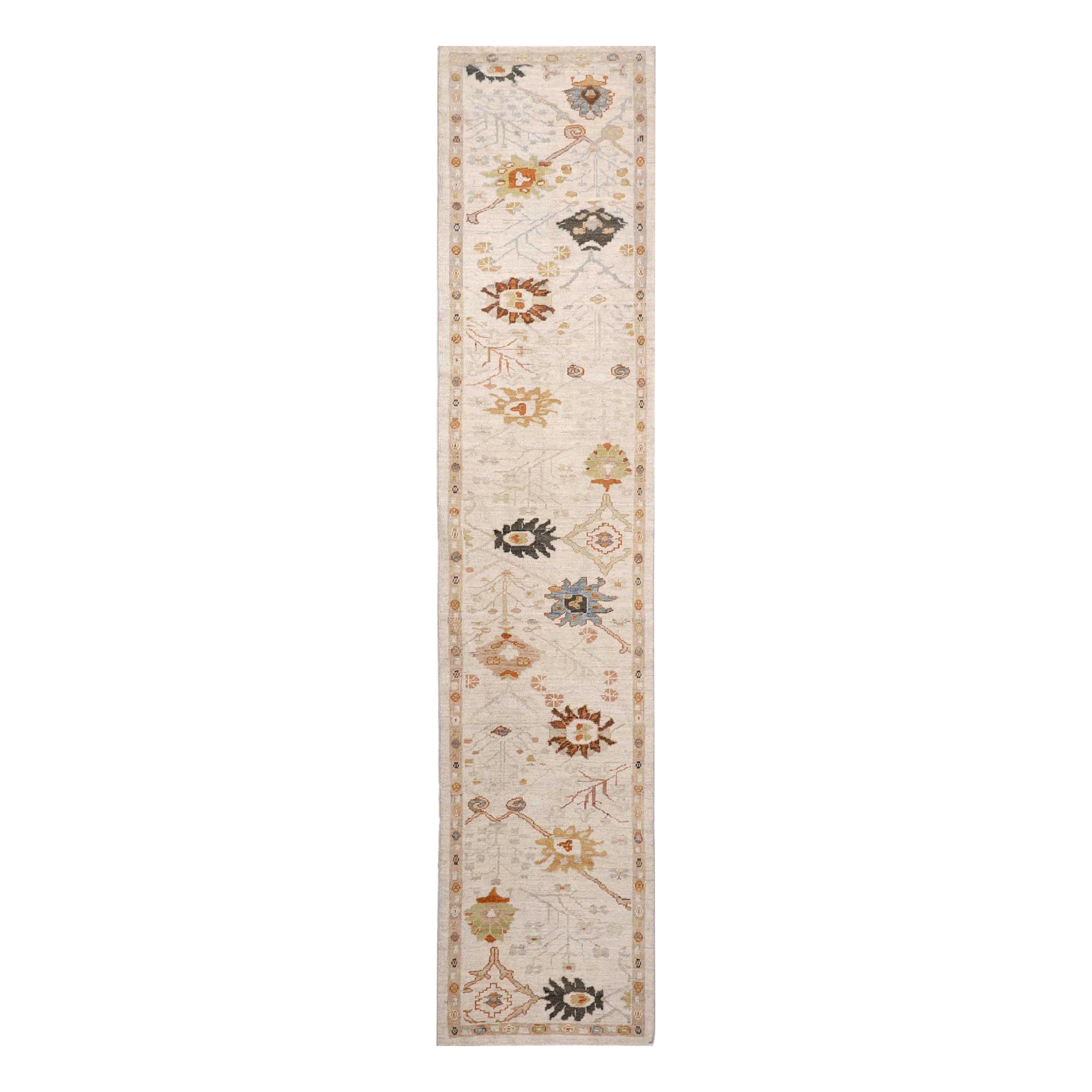 Tappeto Persiano Oushak Runner - Design Lana Avorio - 89033 in vendita