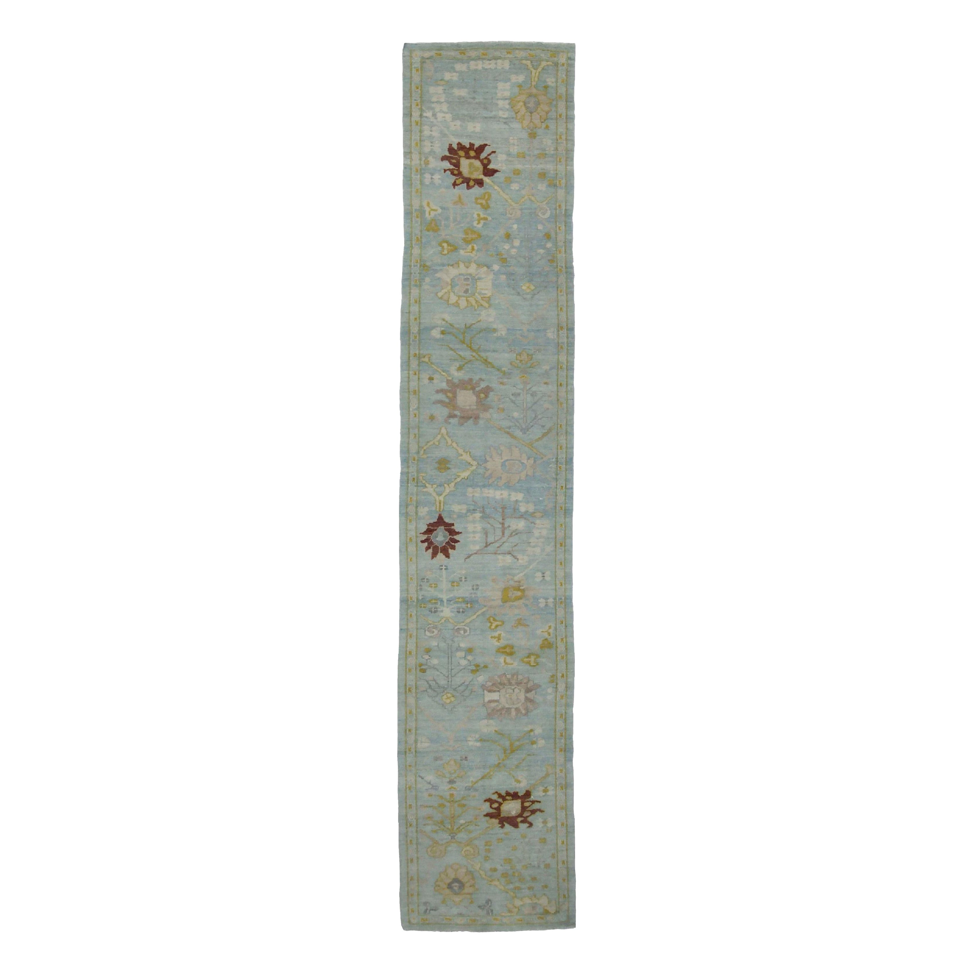Tappeto Persiano Oushak Runner - Lana Avorio Design-Light - 89076 in vendita