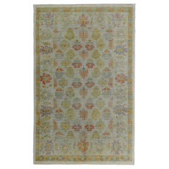 Tapis de la collection rose persane - Laine vert ivoire rouge - 89198