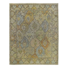 Persian Rose Collection Area Rugs - Wool Blue Green Orange - 89219