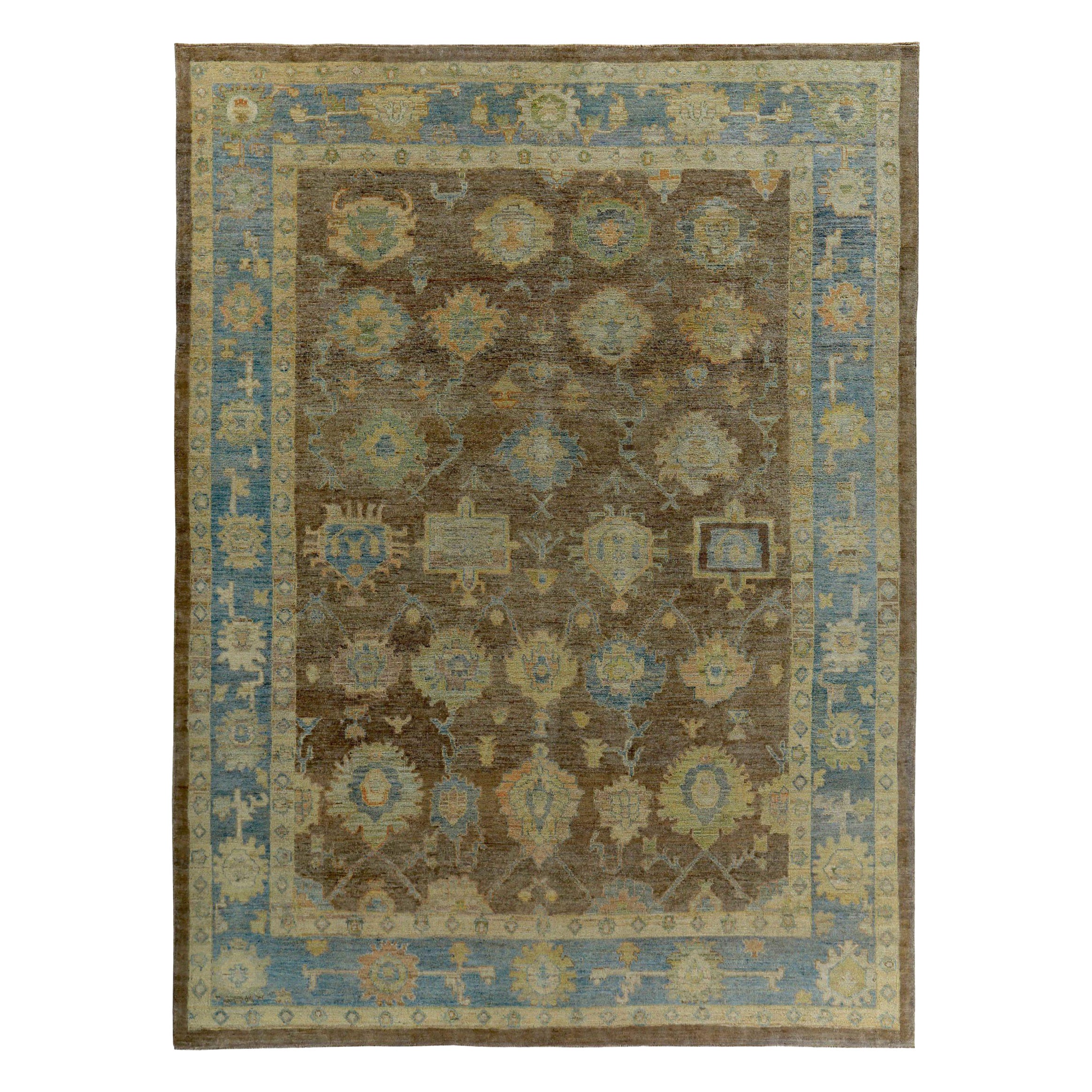 Persian Rose Collection Over Size Rug - Wool Blue Brown - 89277