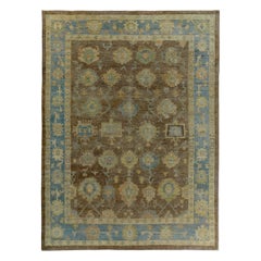 Persian Rose Collection Over Size Rug - Wool Blue Brown - 89277