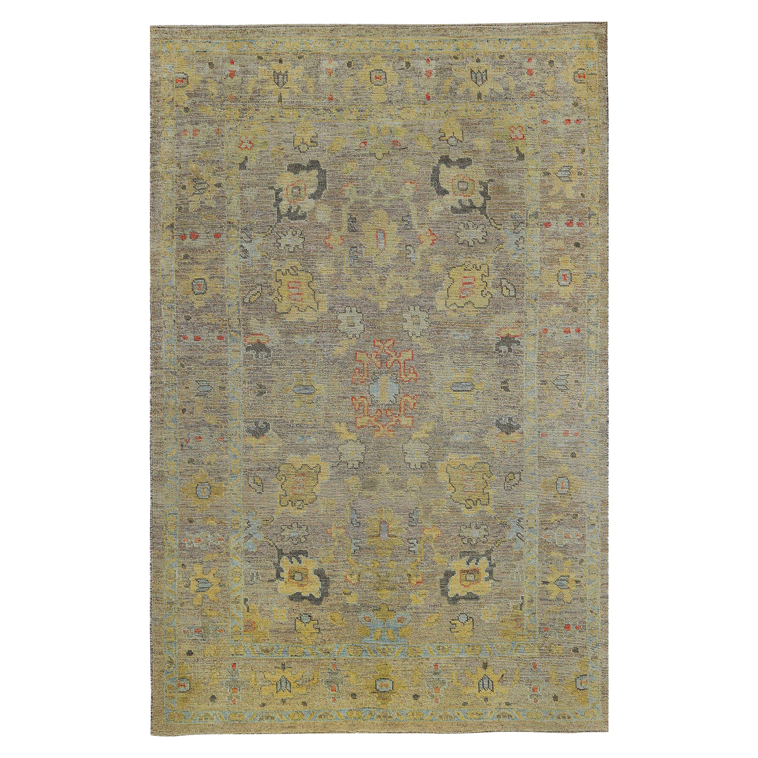 Persische Rose Sammlung Bereich Teppiche - Wolle Taupe Gelb Design - 89221