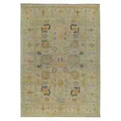 Tapis de la collection rose persane - motif en laine ivoire jaune - 89222
