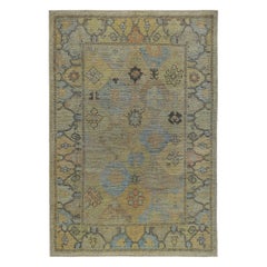 Tapis de la collection rose persane - Laine bleu ivoire jaune - 89230
