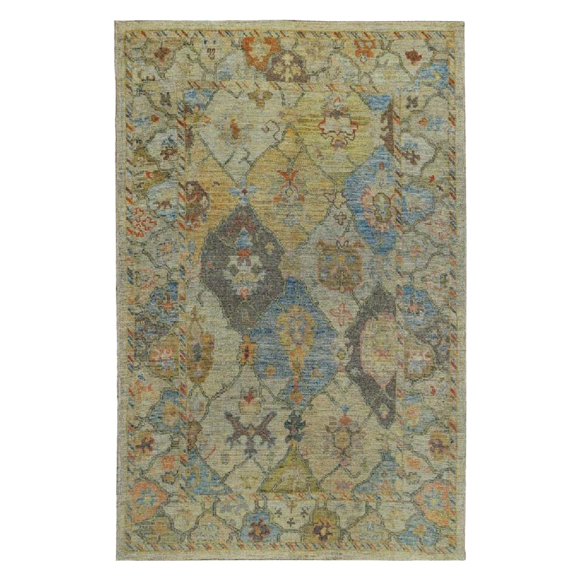 Tappeti Persian Rose Collection - Lana Blu Avorio Giallo - 89238