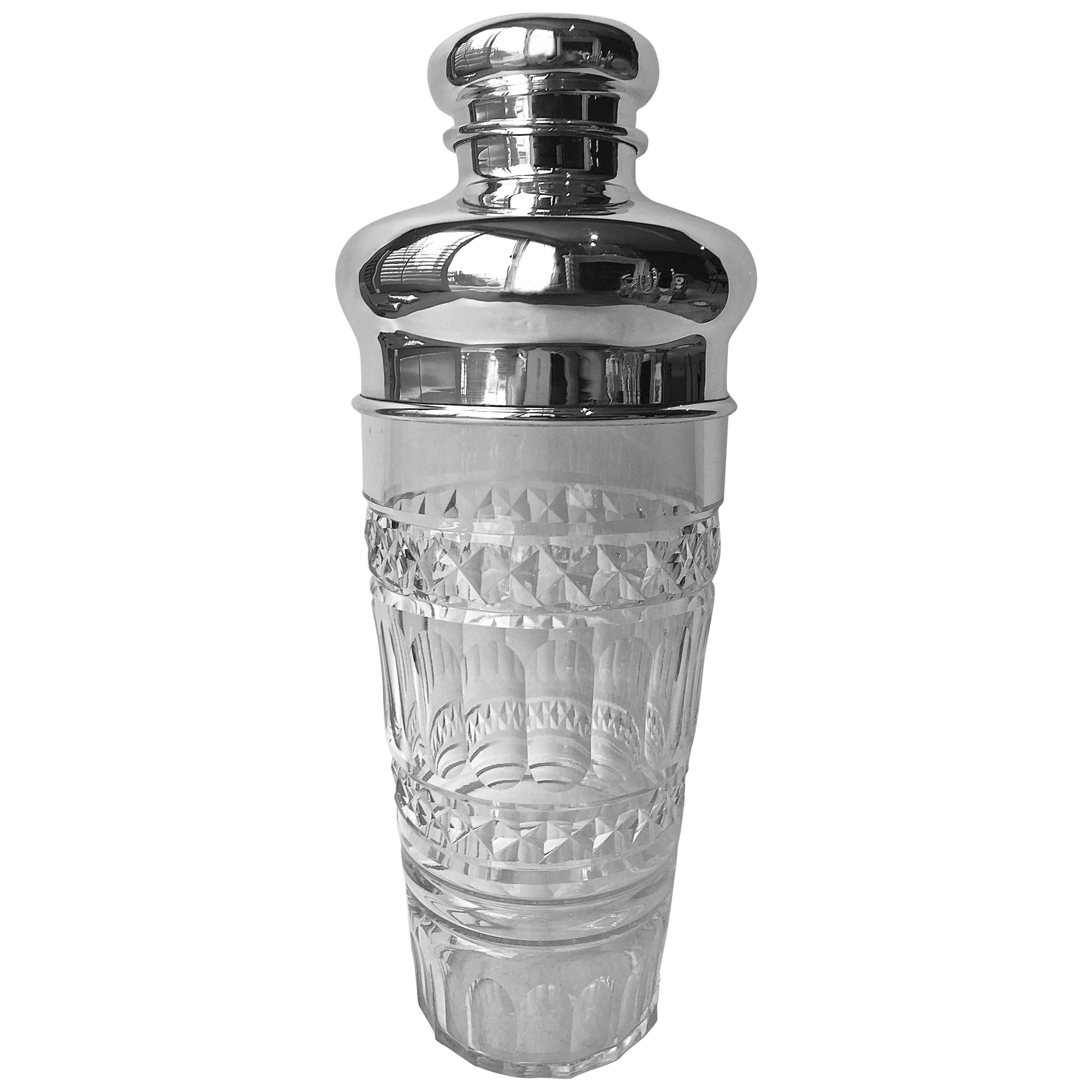 Hawkes American Cut-Glass and Gorham Sterling Cocktail Shaker, circa 1900 For Sale