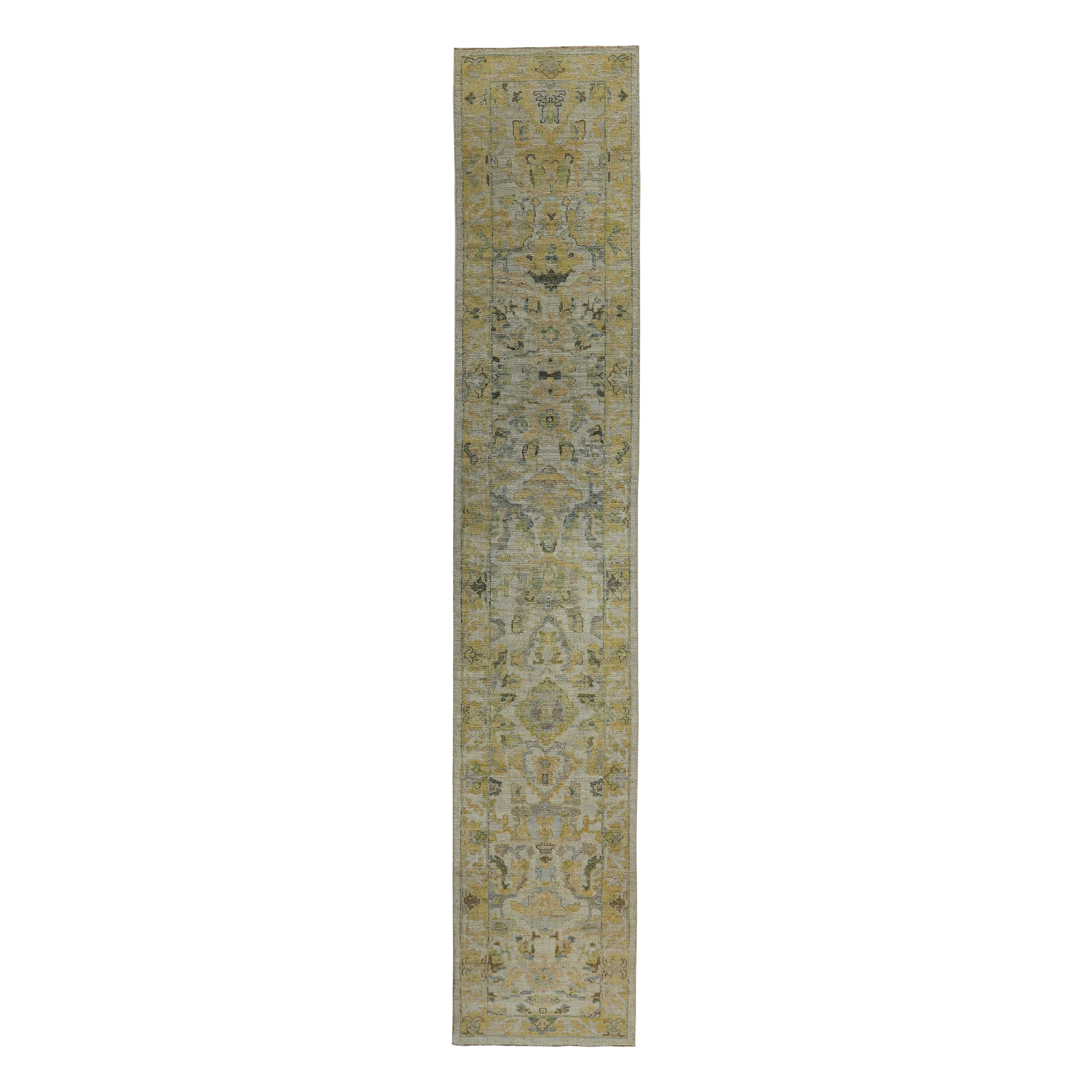 Persische Rose Sammlung Läufer Teppich - Wolle Elfenbein Gelb Design - 89357