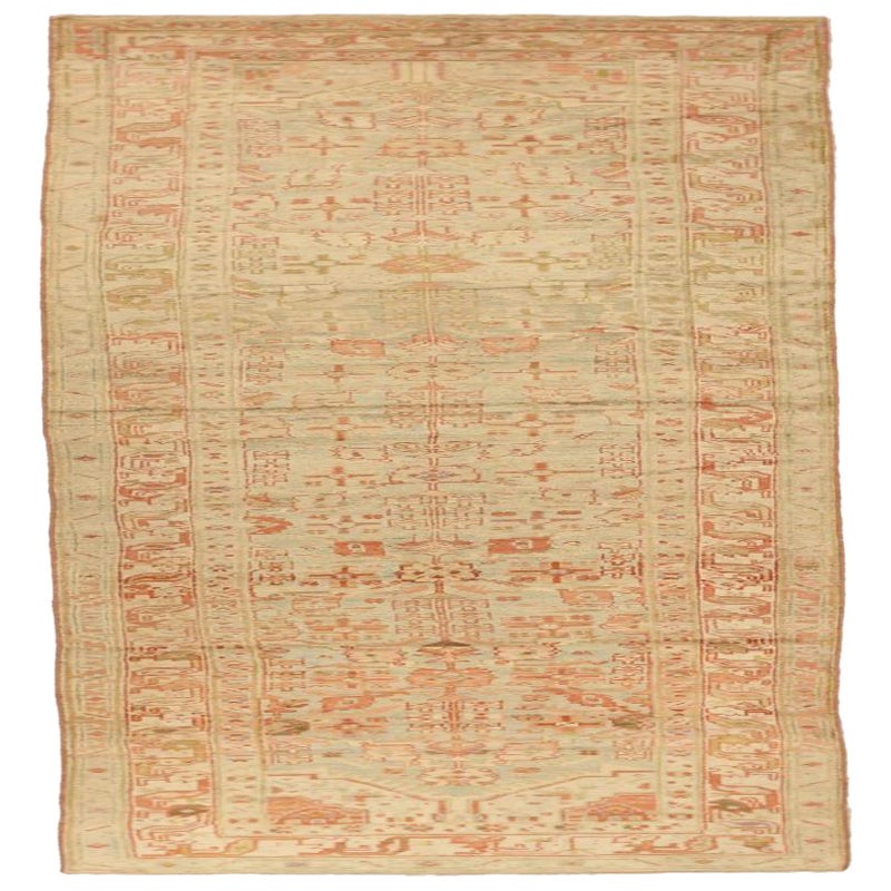 Persischer Malayer-Läufer aus Wolle - Elfenbein-rosa Design - 75754