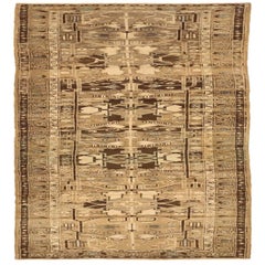 Persian Zanjan Runner Rug - Wool Brown Ivory Taupe Design - 75781