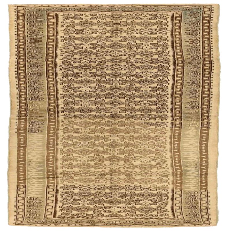 Persischer Hosseinabad Läufer Teppich - Wolle Braun Elfenbein Taupe - 75785