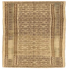 Persian Hosseinabad Runner Rug - Wool Brown Ivory Taupe - 75785