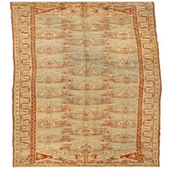 Persian Malayer Runner Rug - Wool Blue Ivory Red Design - 75787