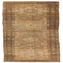 Persischer Heriz Läufer Teppich - Wolle Blau Braun Elfenbein Design - 75793
