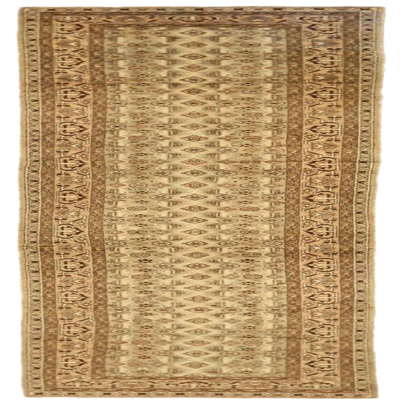 Persischer Malayer Läufer Teppich - Wolle Braun Elfenbein Design - 75802