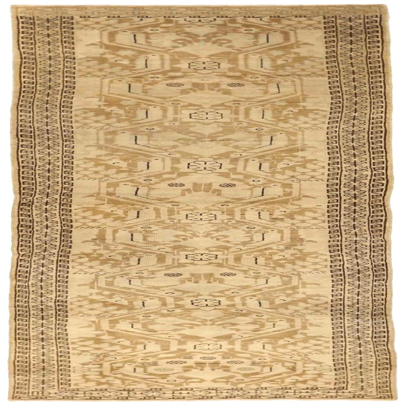 Persischer Malayer Läufer Teppich - Wolle Braun Elfenbein Taupe Design - 75813