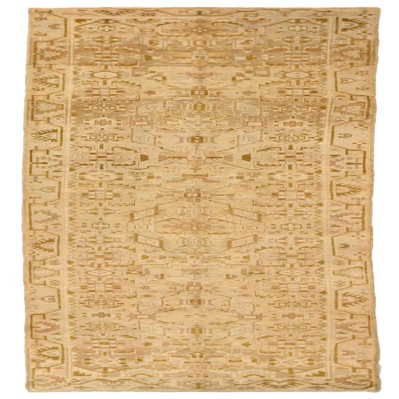 Persischer Malayer Läufer Teppich - Wolle Braun Elfenbein Design - 75822