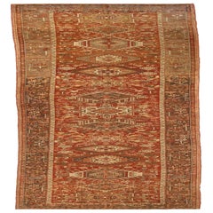 Tappeto Persiano Gharajeh - Lana Marrone Avorio Rosso - 75825