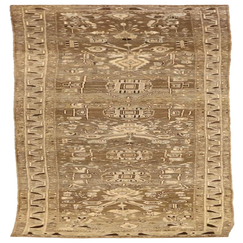 Persischer Kolyai Läufer Teppich - Wolle Braun Elfenbein Design - 75827