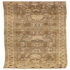 Persischer Kolyai Läufer Teppich - Wolle Braun Elfenbein Design - 75827
