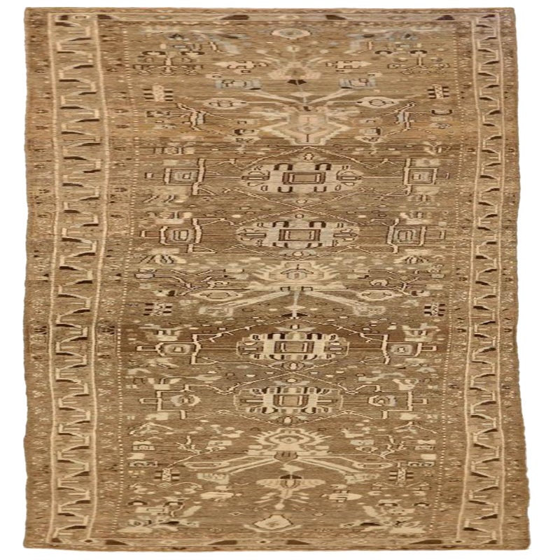 Persischer Kolyai Läufer Teppich - Wolle Braun Elfenbein Design - 75828