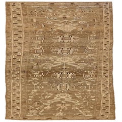 Persischer Kolyai Läufer Teppich - Wolle Braun Elfenbein Design - 75828