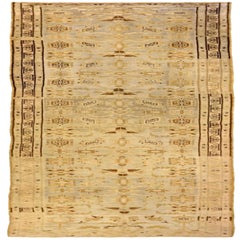 Persischer Malayer Läufer Teppich - Wolle Braun Elfenbein Gelb Design - 75831