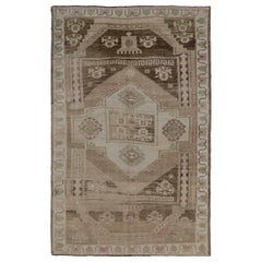 Türkei Anatoly Bereich Teppiche - Wolle Braun Elfenbein Rosa Taupe Design - 93018