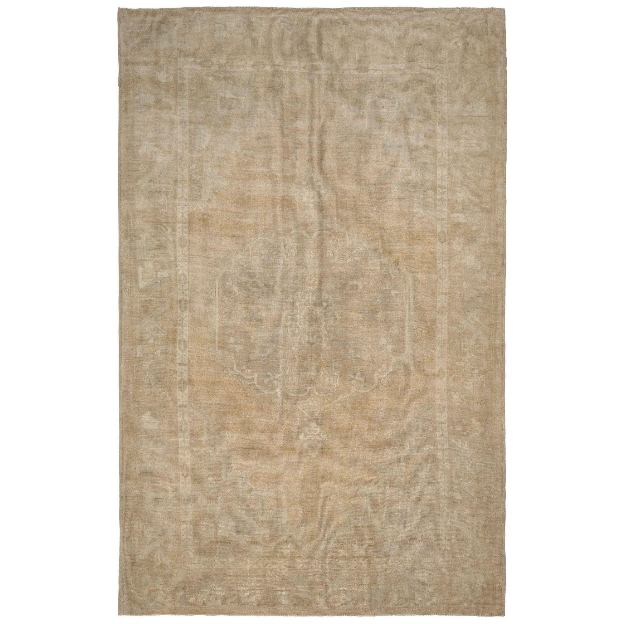 Türkischer Anatoly Kleiner Teppich - Wolle Elfenbein Taupe Design - 93031