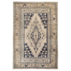 Türkischer Anatoly Kleiner Teppich - Wolle Schwarz Elfenbein Design - 93021