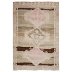 Türkei Anatoly Bereich Teppiche - Wolle Braun Elfenbein Rosa Design - 93047