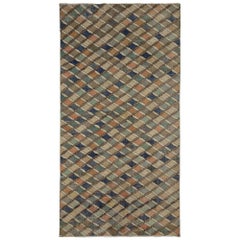 Vintage Turkey Anatoly Area Rugs - Wool Blue Ivory Navy Blue Pink - 93059