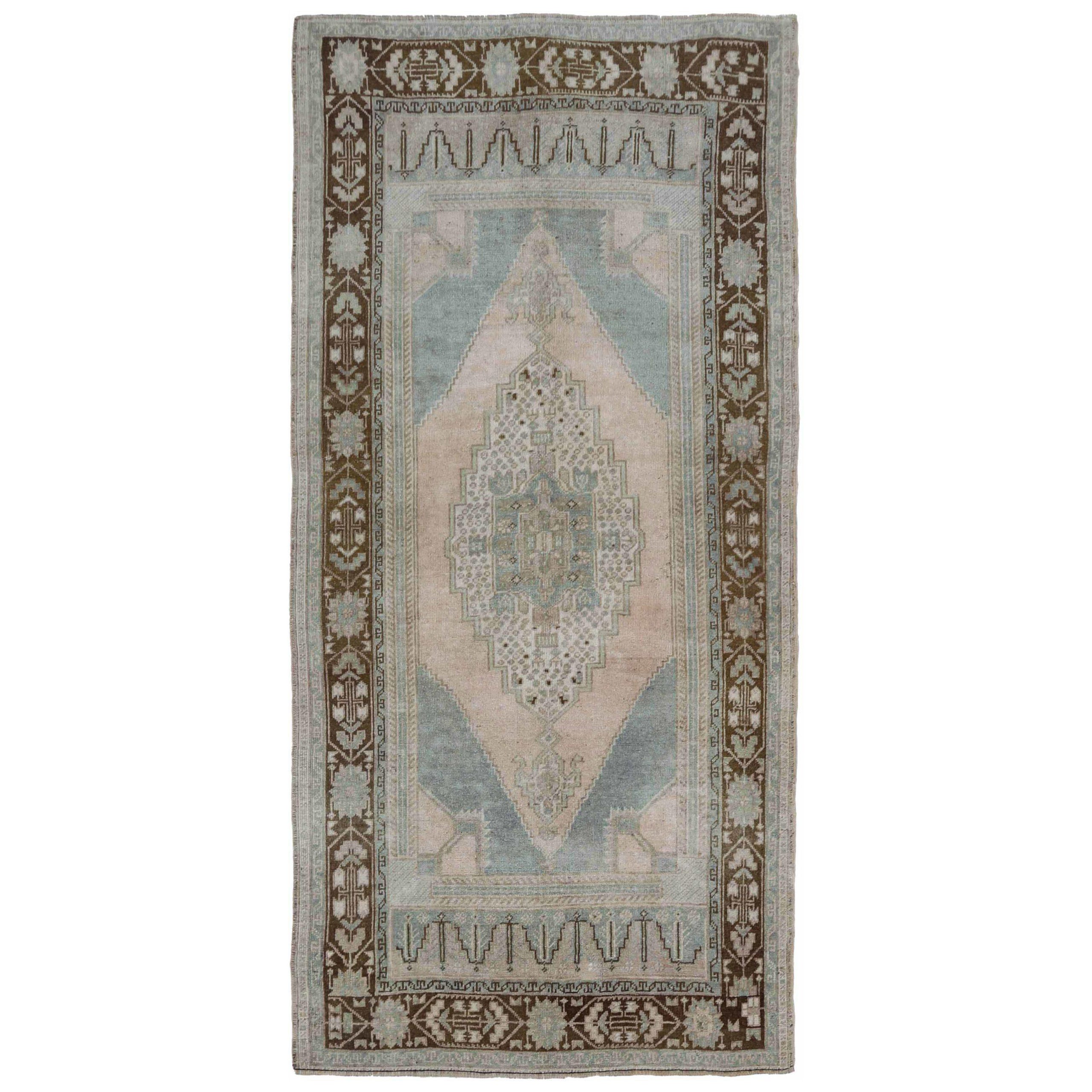 Türkei Anatoly Small Rug - Wolle Blau Braun Elfenbein Design - 93095