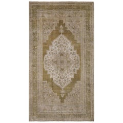 Türkische Anatoly-Teppiche - Wolle Grün Elfenbein Taupe Design - 93082