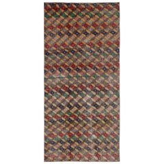 Turkey Anatoly Small Rug - Wool Green Navy Blue Pink Red - 93097