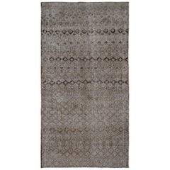 Turkey Anatoly Small Rug - Wolle Brown Taupe Design - 93084