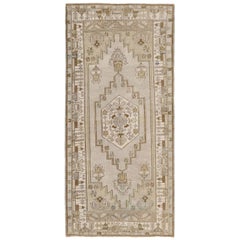 Türkischer Anatoly Kleiner Teppich - Wolle Elfenbein Taupe Design - 93098