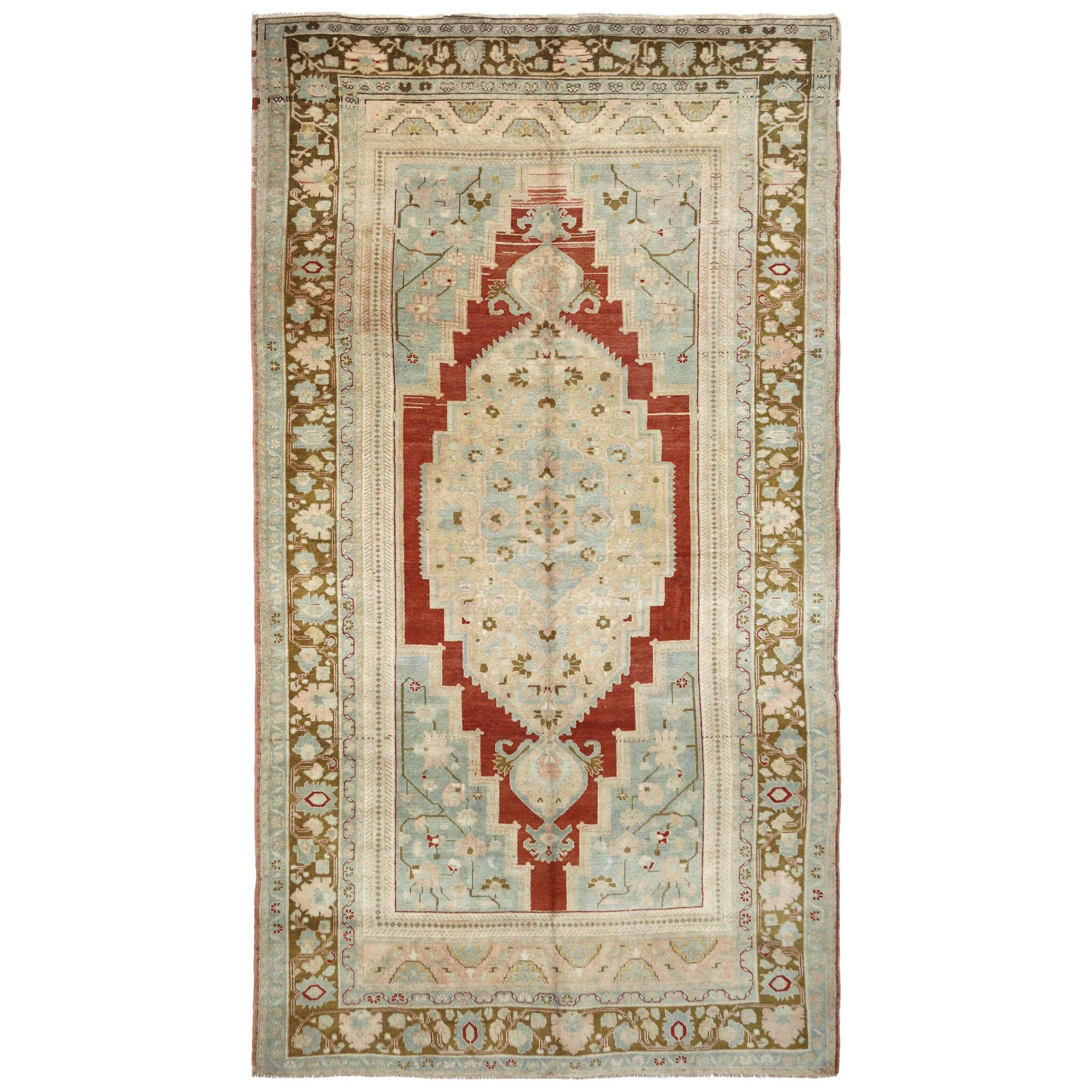 Türkei Anatoly Bereich Teppiche - Wolle Blau Braun Elfenbein Rot Design - 93104