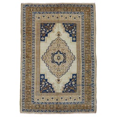 Tapis de Turquie Anatoly Small - Laine Brown Ivory Navy Blue Design - 93118