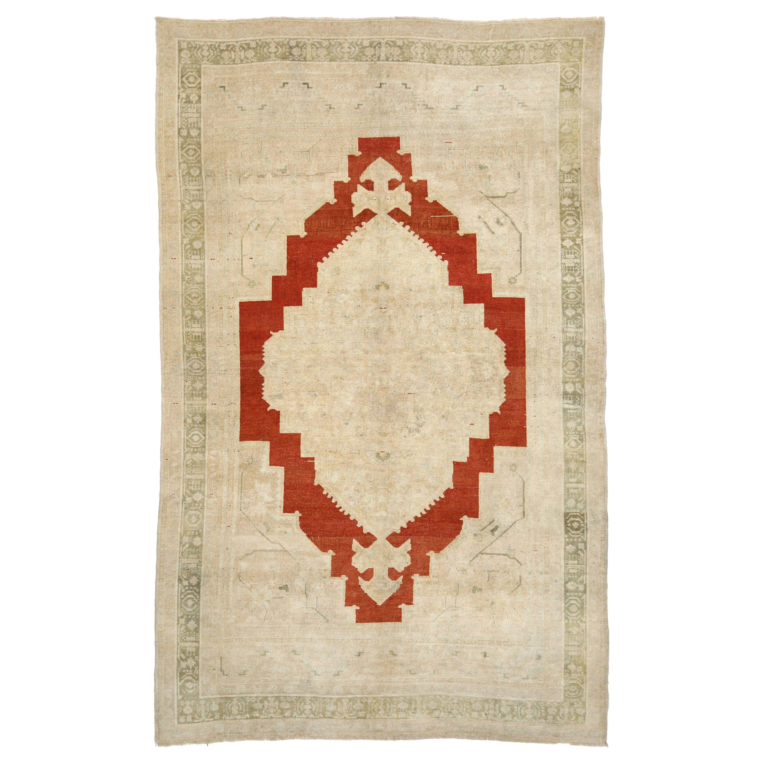 Türkische Anatoly-Teppiche - Wolle Grün Elfenbein Rot Design - 93122