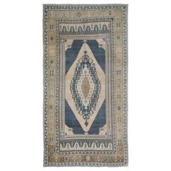 Turkey Anatoly Kleiner Teppich - Wolle Elfenbein Marineblau Taupe Design - 93111