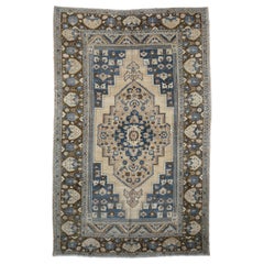 Türkische Anatoly-Teppiche - Wolle Blau Elfenbein Design - 93123