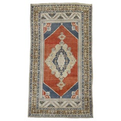 Türkei Anatoly Kleiner Teppich - Wolle Braun Elfenbein Marineblau Rot - 93114