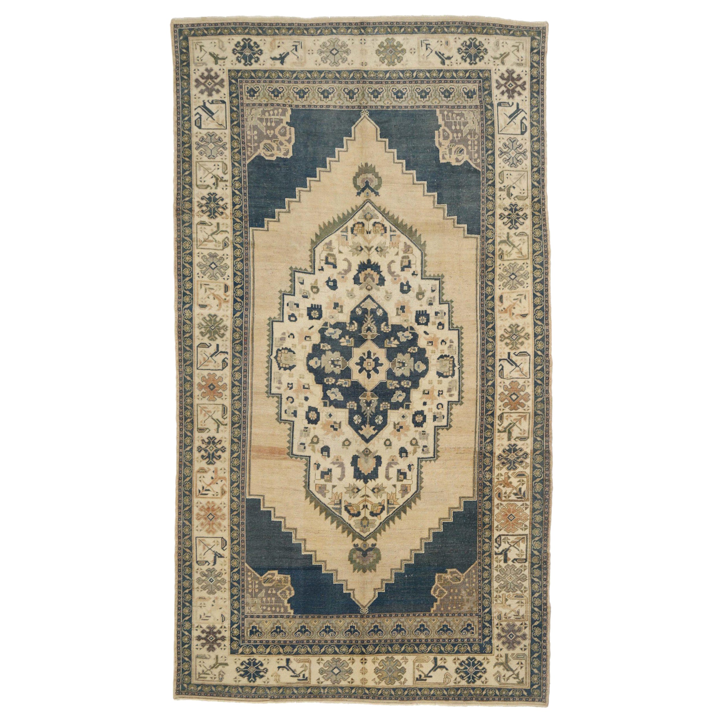 Türkische Anatoly-Teppiche - Wolle Schwarz Elfenbein Design - 93134