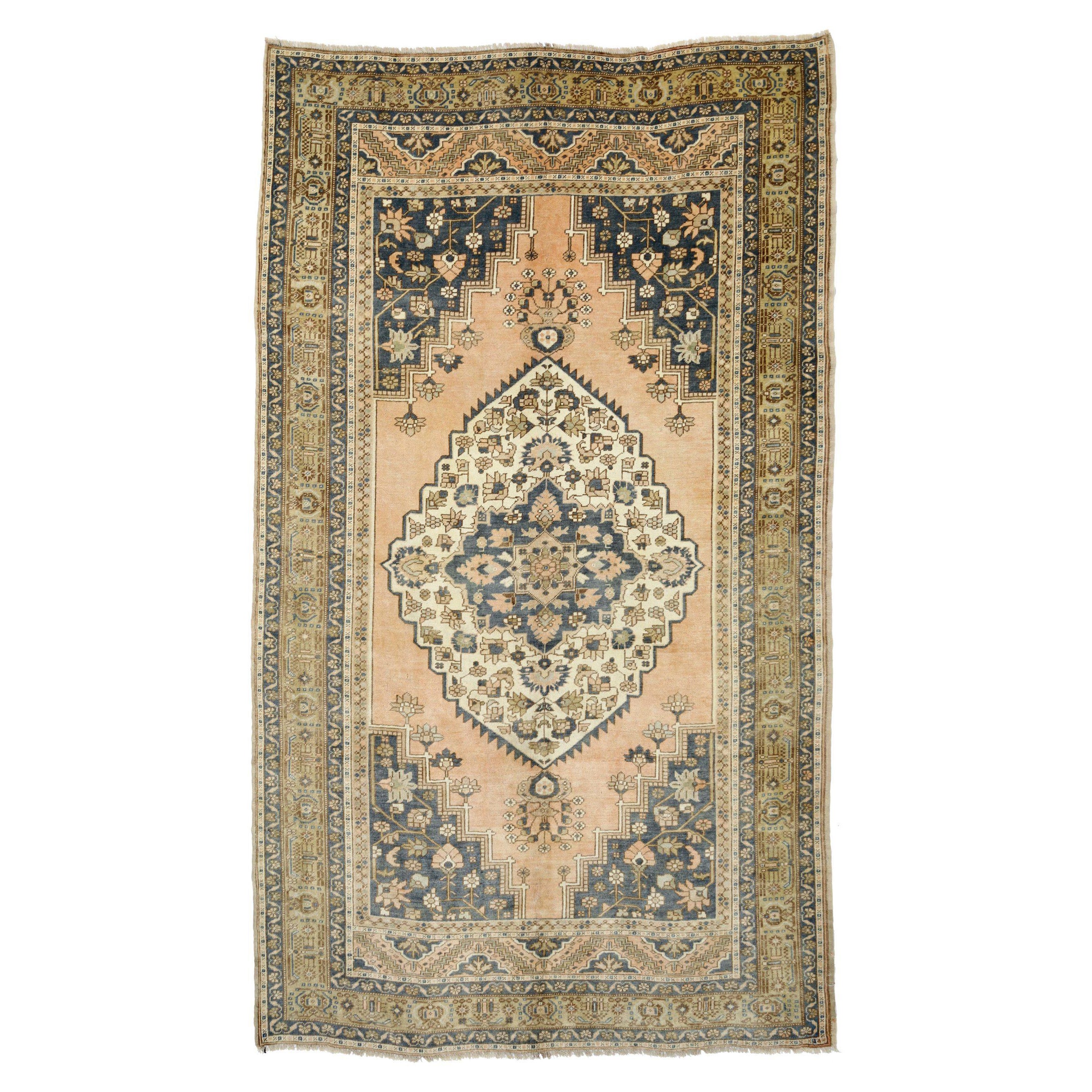 Türkische Anatoly-Teppiche - Wolle Grau Elfenbein Rosa Design - 93137
