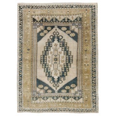 Türkei Anatoly Small Rug - Wolle Schwarz Elfenbein Gelb Design - 93155